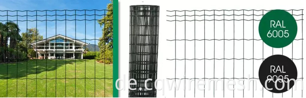 PVC beschichtete verzinkte geschweißte Mesh Euro Zaundrahtrolle 1,7/2,2 mm 100x50 mm Netting Gardening Innenhof Park Weiches Grün grau Farbe